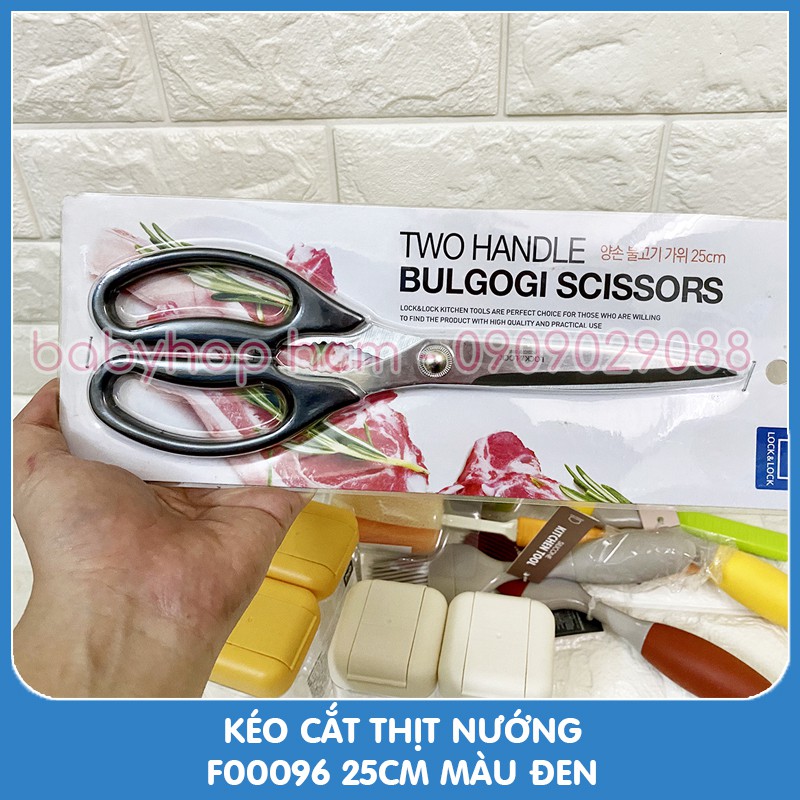 Kéo cắt thịt nướng Lock&Lock Two Handle Bulgogi Scissors F00096 25cm Màu đen