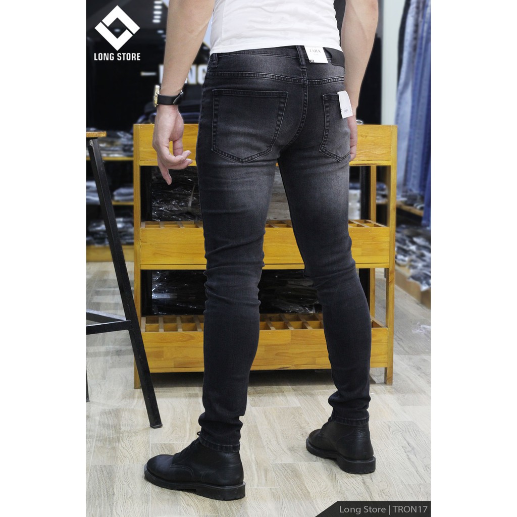 Quần jean nam trơn màu đen xám ✅FREESHIP✅ Quần bò nam dáng ôm SLIMFIT skinny co giãn cao cấp - Tron17