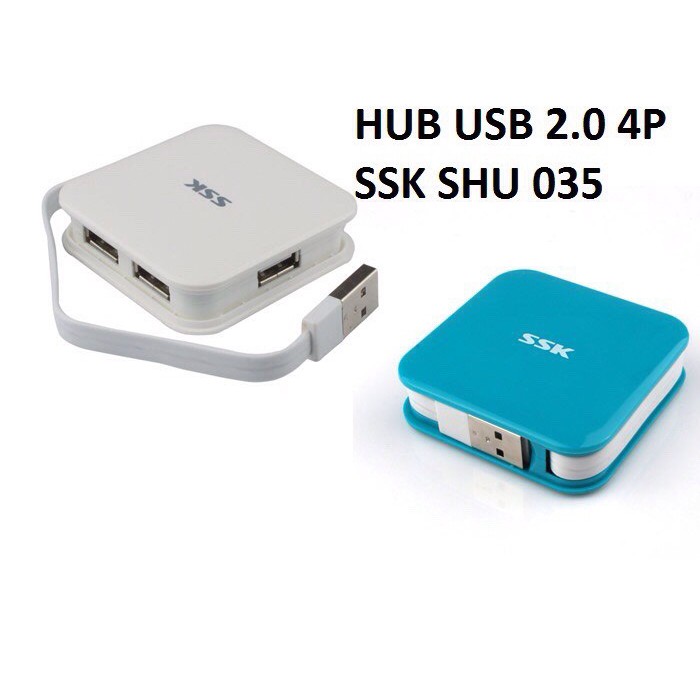 HUB USB BỘ CHIA CỔNG USB TỪ 1 RA 4 CỔNG USB 2.0 SSK SHU 035