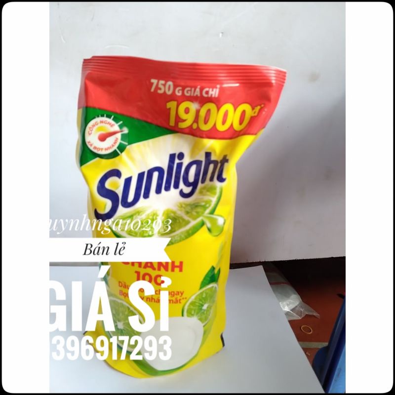 Nước rửa chén Sunlight Chanh 100 chiết xuất chanh tươi túi 750g