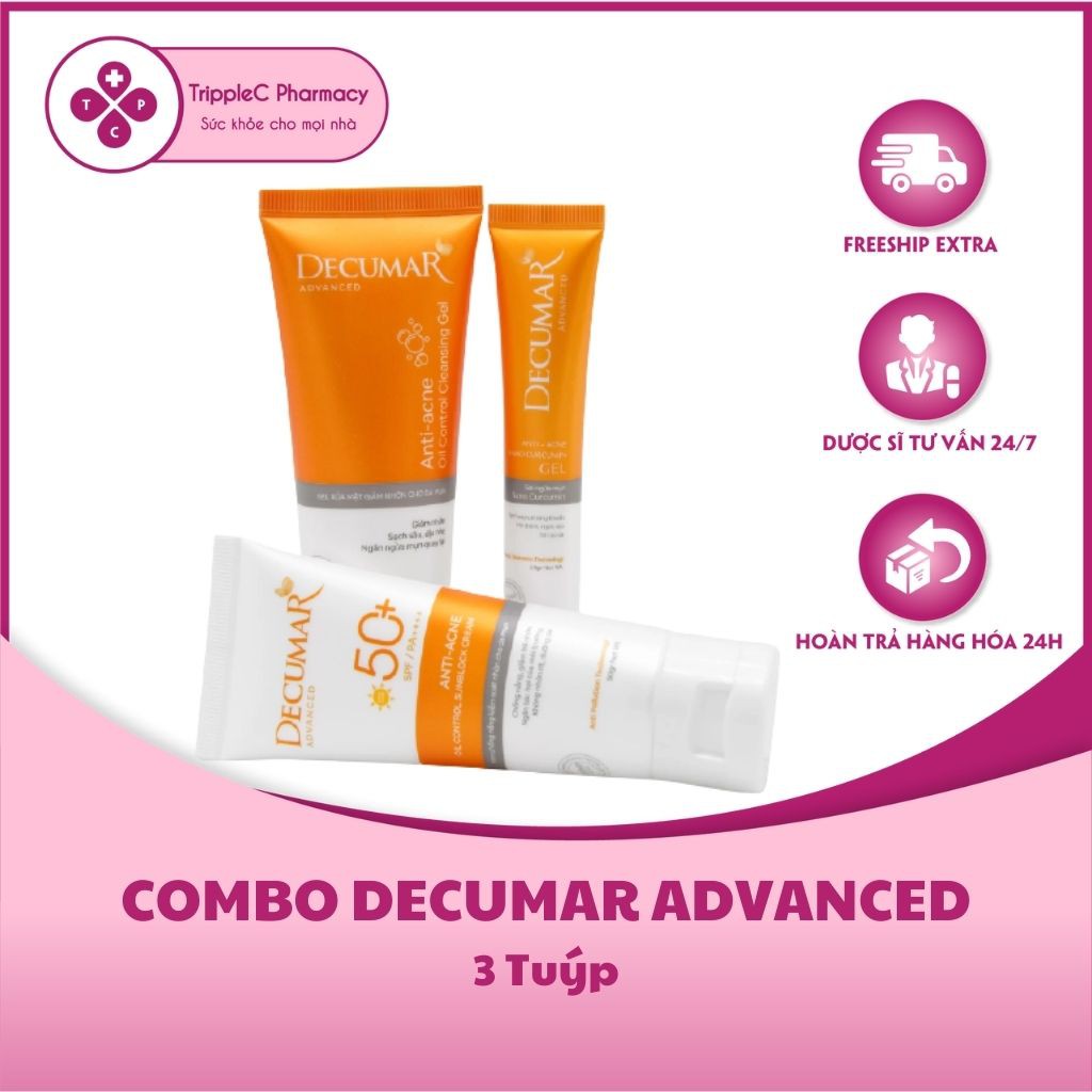 Combo toàn diện cho da mụn Decumar Advanced - Sạch mụn, ngừa sẹo, mờ thâm, kiểm soát bã nhờn