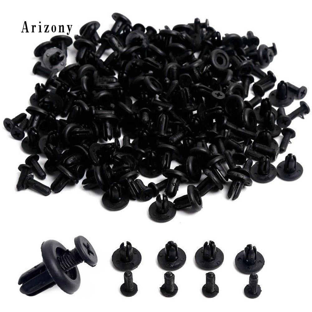 Set 100 chốt nhựa lỗ 6mm cho xe hơi
