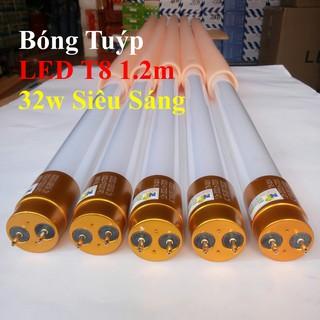 Bóng Tuýp LED T8 1.2m 32w Siêu Sáng Bóng Đầu Nhôm Tản Nhiệt Rất Tốt