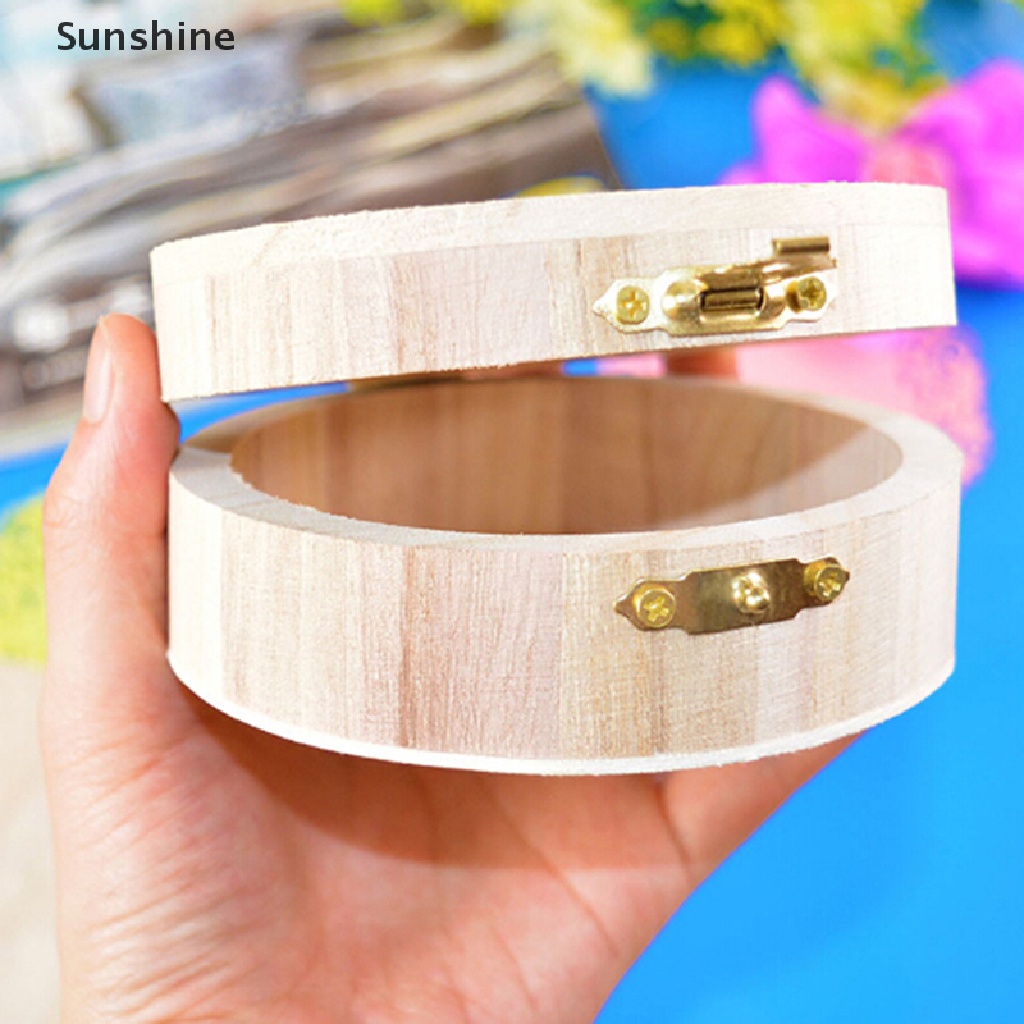 1 Hộp Quà Tặng Trang Sức Bằng Gỗ Hình Tròn