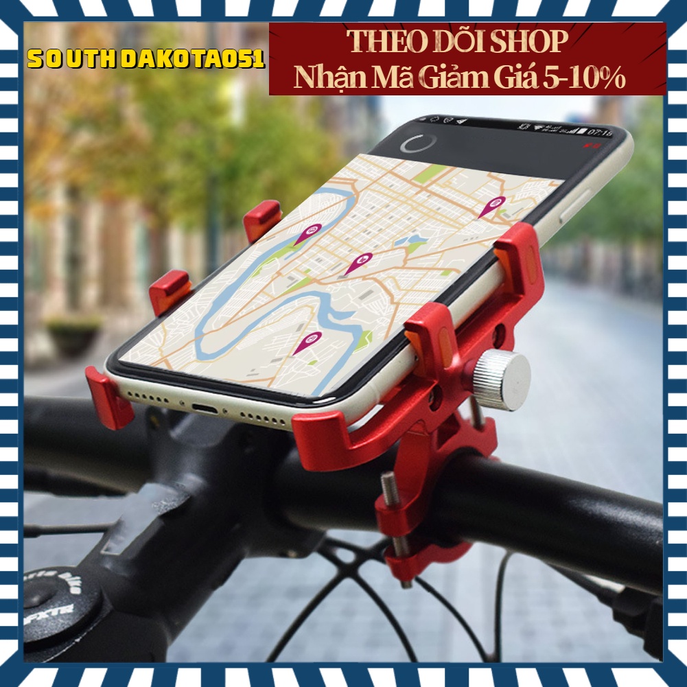 Hàng Sẵn Giá đỡ điện thoại trên xe đạp có thể điều chỉnh bằng hợp kim nhôm chống rung ngoài trời【Southdakota051】