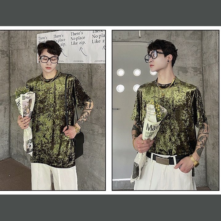 Áo nhung nam sang trọng bắt mắt - Xanh Rêu