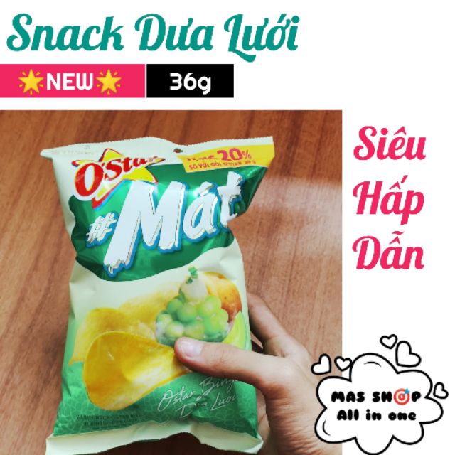 Snack O'star vị bingsu dưa lưới gói 36g