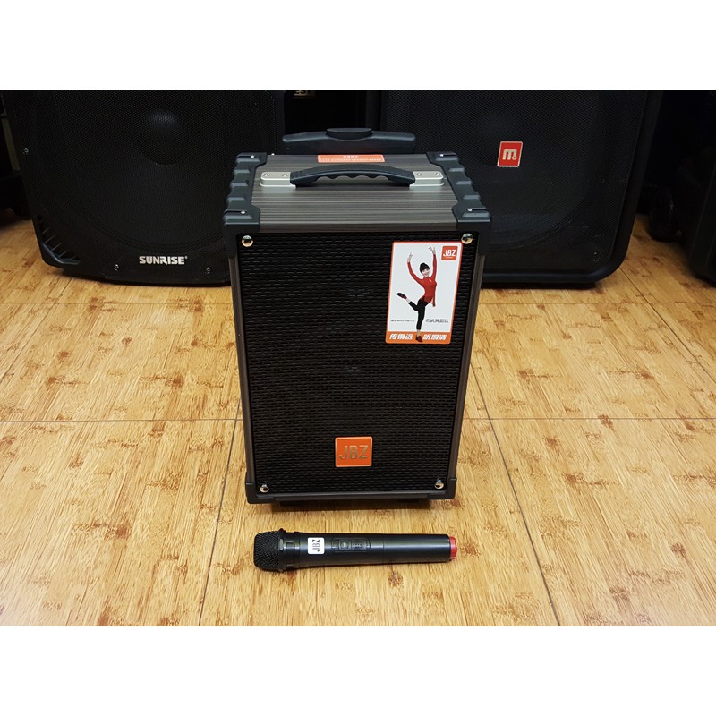 Loa Kéo Karaoke Bluetooth JBZ NE108 150W Bass 2 Tấc Ốp gỗ có quai Vali - BH 6 Tháng