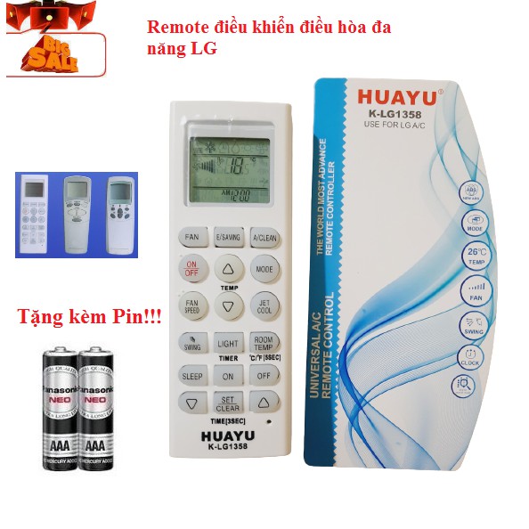 Remote Điều khiển điều hòa LG đa năng tất cả các dòng 1&2 chiều Inverter - Hàng mới 100% Tặng kèm Pin