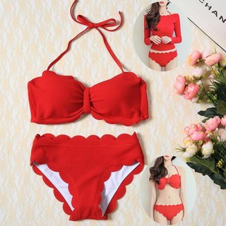 Bikini 3 mảnh áo chễ vai