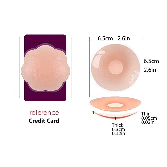 1 cặp miếng Silicon che đầu nhũ có thể tái sử dụng nhiều lần cho nữ