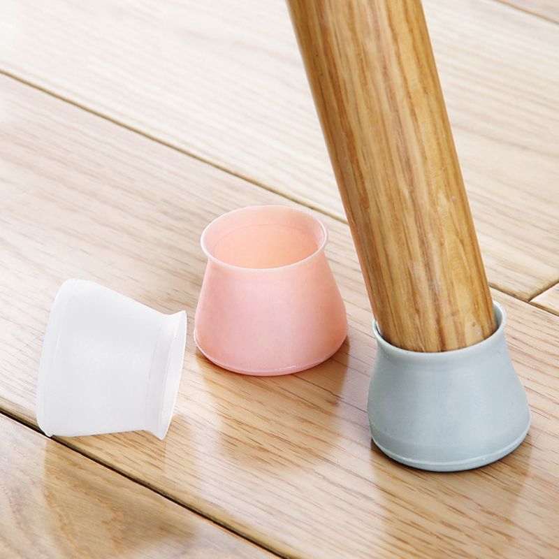 Set 4 Miếng Lót Chân Bàn Ghế Chống Trượt Bằng Silicon Tiện Dụng