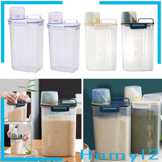 Plastic Cereal Dispenser Storage Box Food Grain Rice Container 2.5L