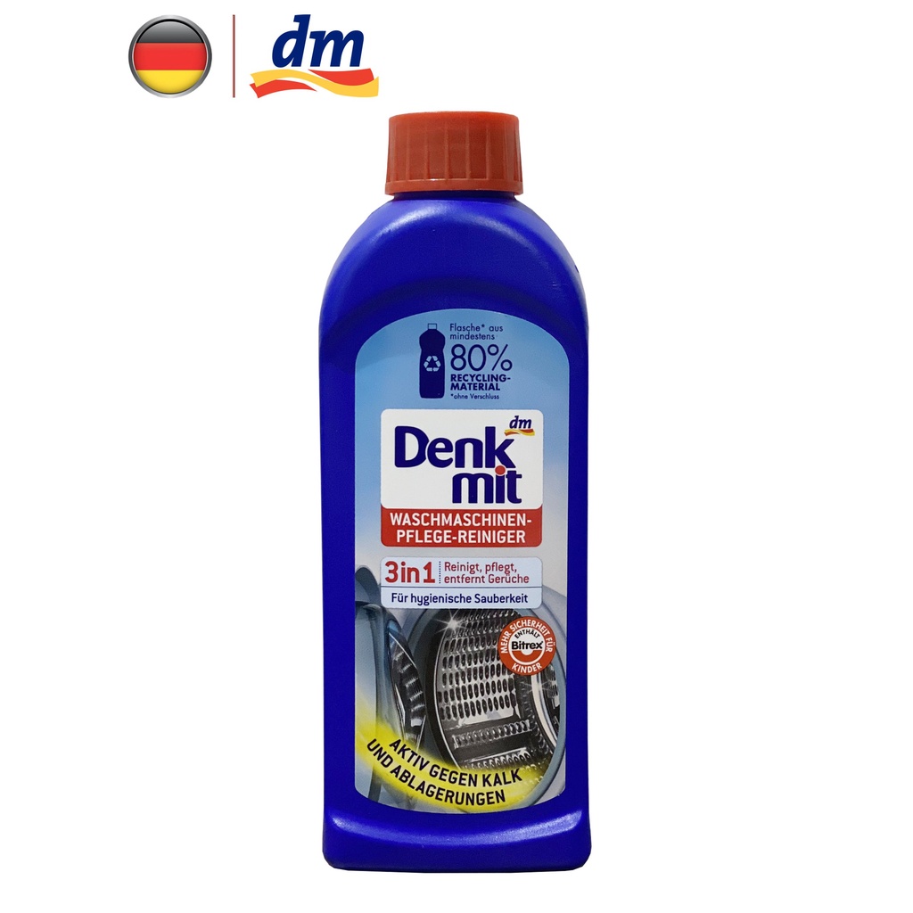 Tẩy lồng máy giặt Denkmit Waschmaschinen pflege reiniger 3in1 làm sạch, khử mùi hôi, bảo trì chai 250ml - nhập khẩu Đức