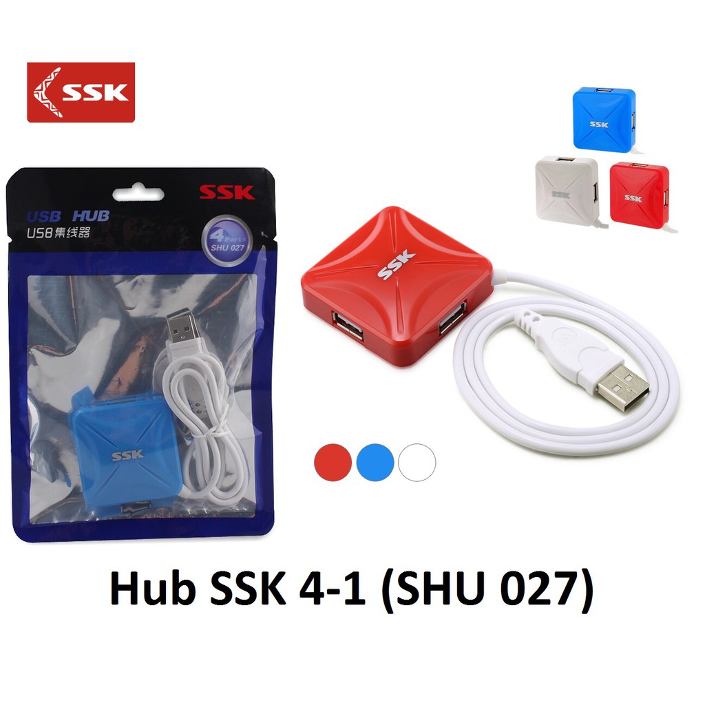 hUB usb BỘ CHIA USB 2.0 TỪ 1 RA 4 SSK SHU 027