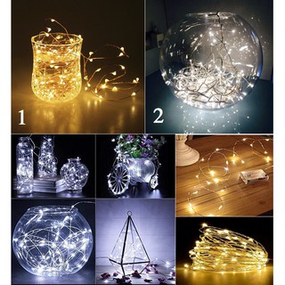 Đèn LED Dây Đom Đóm Fairy Light Trang Trí Hoa, Quà (Dùng Pin)