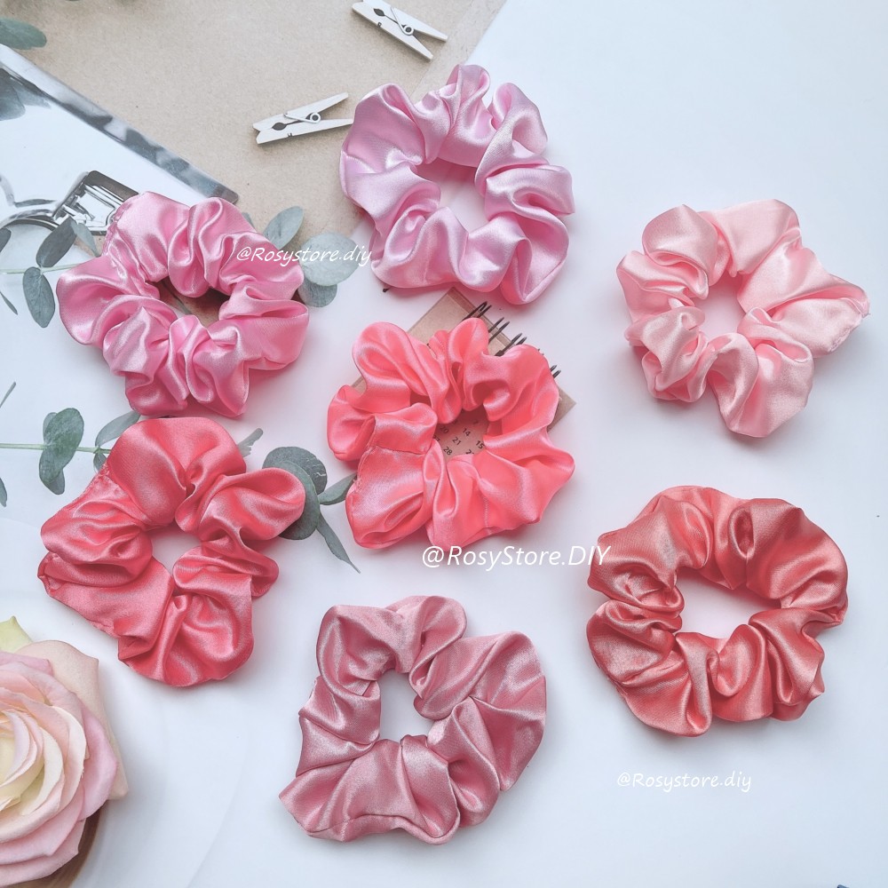 [Ảnh thật]CỘT TÓC VẢI SCRUNCHIES LỤA SATIN TÔNG HỒNG SANG TRỌNG-THỜI TRANG HÀN QUỐC NỮ PHỤ KIỆN GIÁ RẺ ĐẸP