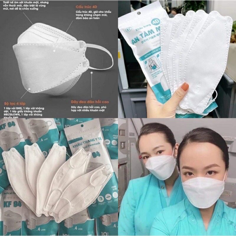 Gói 10 chiếc khẩu trang mask 4 lớp đẹp