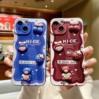 Ốp điện thoại họa tiết dâu tây/gấu 3D DIY cho Xiaomi Redmi Note8 Pro Redmi Note7 Redmi K20 Pro K30 Mi 11 Lite