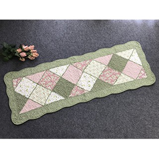 Thảm dài - Ghép xéo viền xanh lá -TDA051