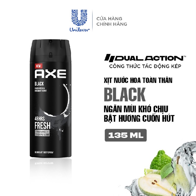 Xịt nước hoa toàn thân dành cho nam AXE Black (135ml)