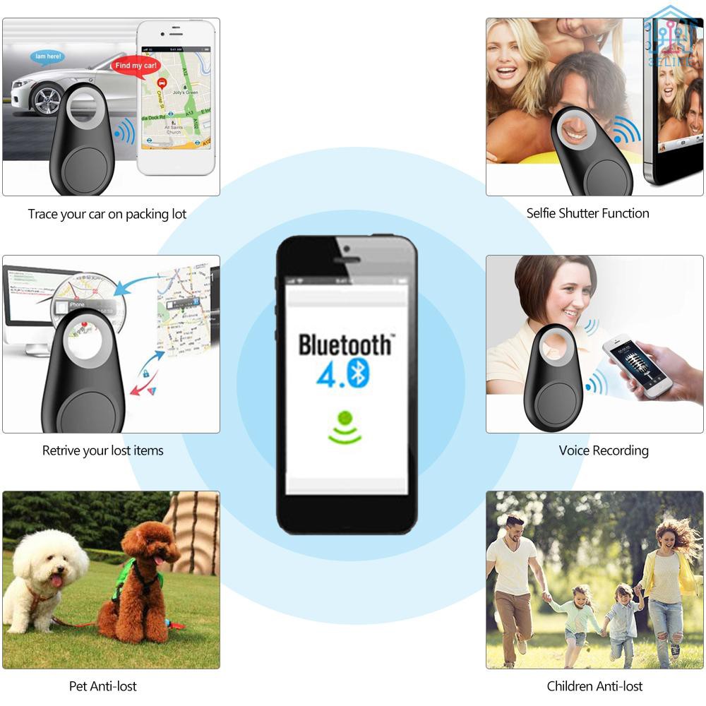 Smart GPS Tracker Finder Bluetooth Locator Wireless Anti Lost Alarm Sensor Selfie Shutter Voice Recording for Key Wallet Car Kids Pets Dog