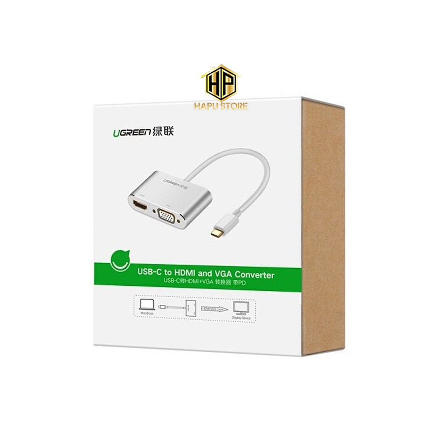 Cáp chuyển USB-C sang HDMI +VGA Ugreen 50317 chính hãng - Hapustore