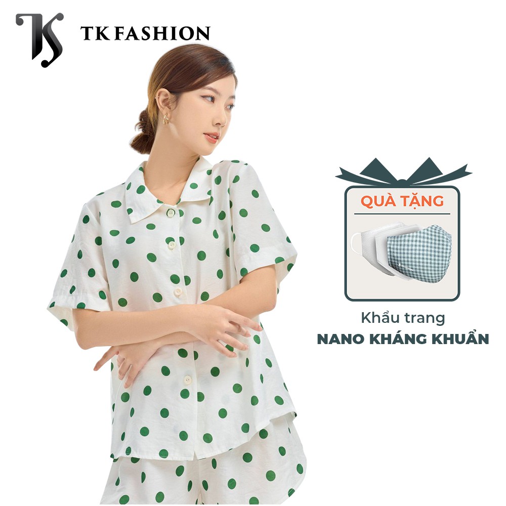 Bộ đồ ngủ nữ chấm bi Pijama mặc nhà thiết kế TK FASHION BD04