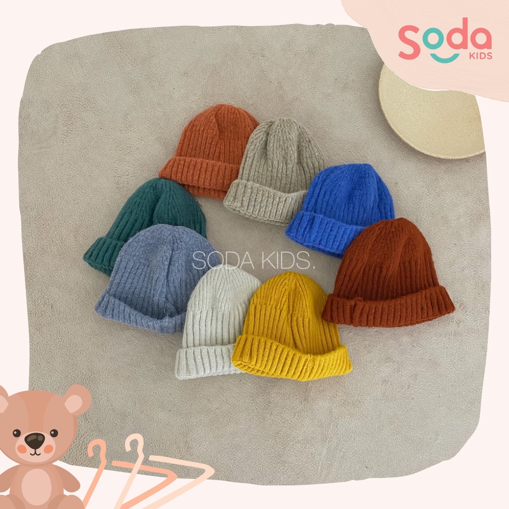 Mũ len trơn Hàn Quốc cho bé 6 màu (Ảnh thật)
