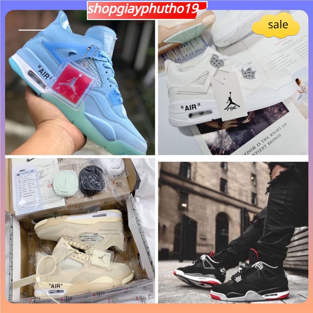 ✅shopgiayphutho19✅Giày Sneaker Air Jordan 4 Retro Cao Cấp tặng 3 dây - JD4 Nam Nữ Hàng chuẩn đế êm các màu đủ hộp