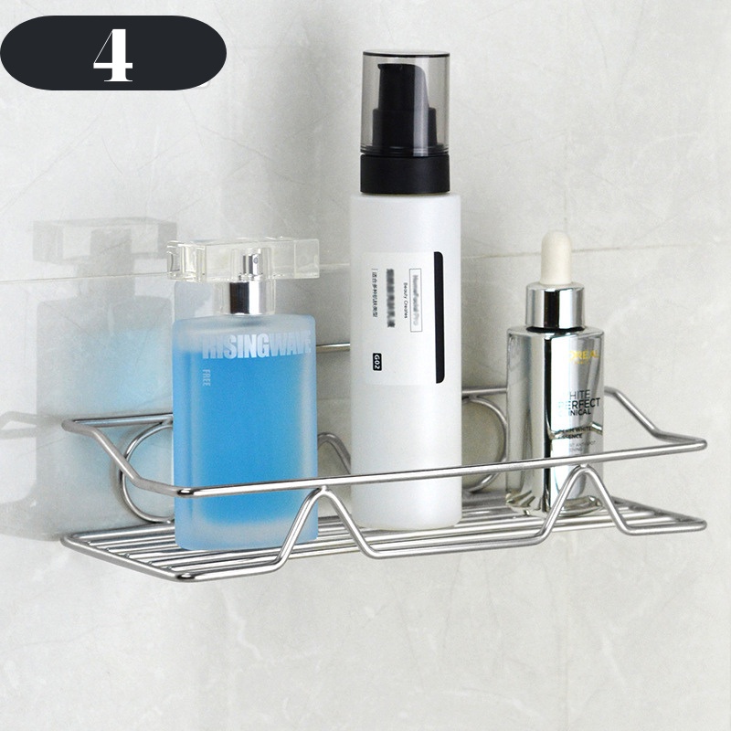 Kệ nhà tắm dán tường chất liệu inox 304 cao cấp chống han gỉ, Kệ đựng gia vị nhà bếp thiết kế nhỏ gọn siêu chắc chắn