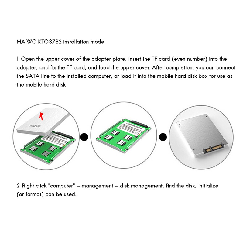 Thẻ Chuyển Đổi Tự Động Maiwo Kt037B2 Tf Sang Sata 2 Hoặc 4 Traid0 | BigBuy360 - bigbuy360.vn