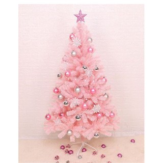 (1M5 )  CÂY THÔNG GIÁNG SINH  phủ tuyết hoạt  (MÀU HỒNG PHẤN) FULL PHỤ KIỆN -  NOEL