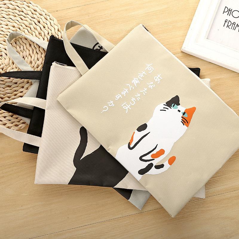 Túi Vải Tote - Túi Đựng Tài Liệu Đeo Vai, Kẹp Nách Hình Mèo Đáng Yêu Cho Bạn Nữ 8595