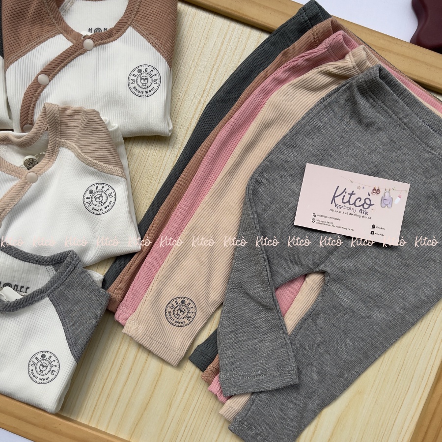 HRNEE Bộ nỉ lông cài chéo