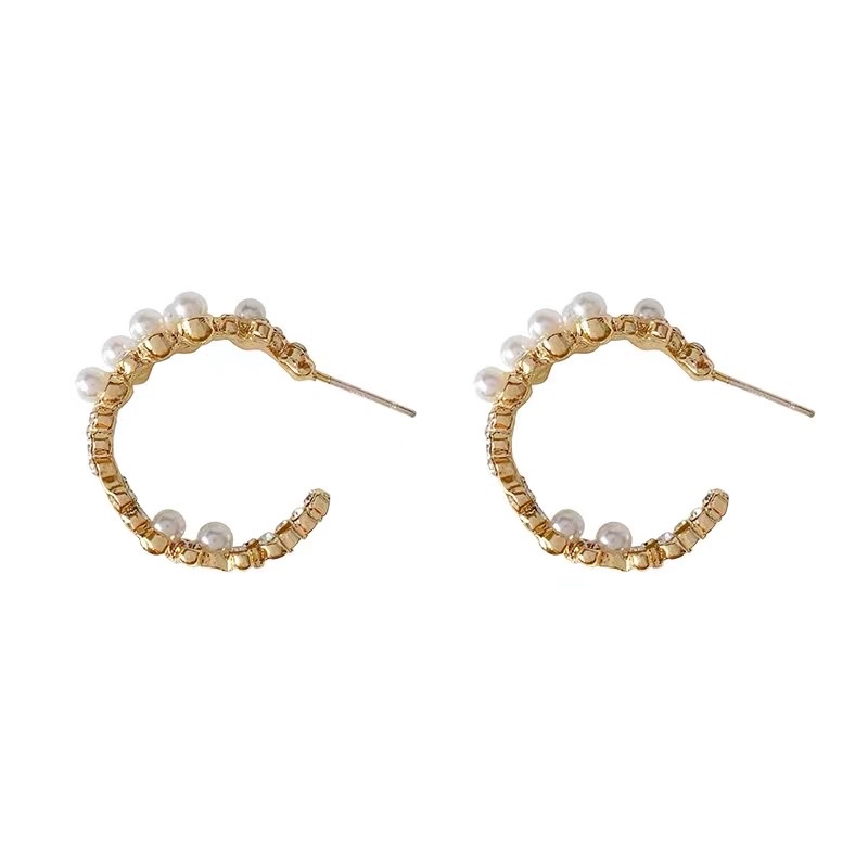 Hoa tai đính hạt phong cách Hàn - Maben