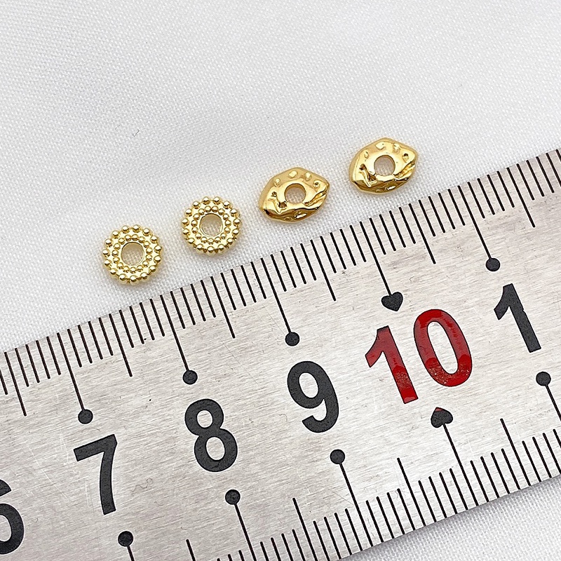 Set 10 Hạt Xỏ Lỗ Bằng Đồng Mạ Vàng 18K Dùng Để Làm Đồ Trang Sức diy