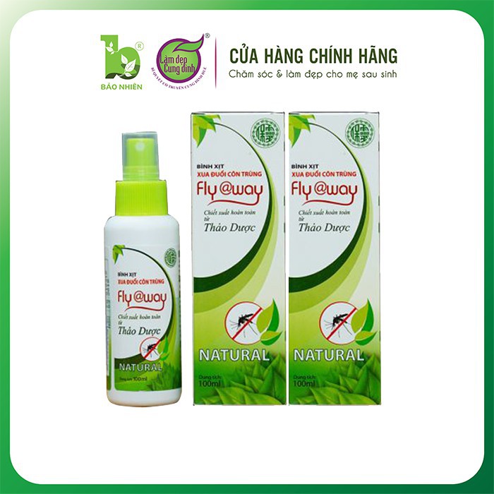 COMBO 2 Chai Xịt Đuổi Muỗi Và Côn Trùng Fly@way 100ml an toàn cho Bé - Bảo Nhiên (Việt Nam)