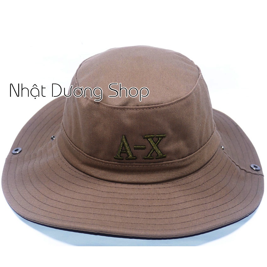[ Nhiều mẫu ] Nón tai bèo nam vành rộng 8,5 cm thêu chữ A-X kết hợp vải cotton tốt mềm mại