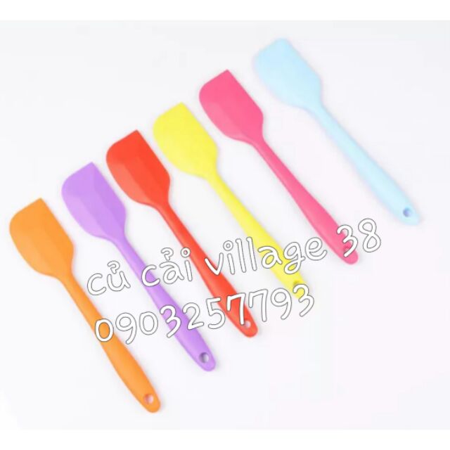 Spatula phới vét bột silicon thân liền.Dài 21.5cm