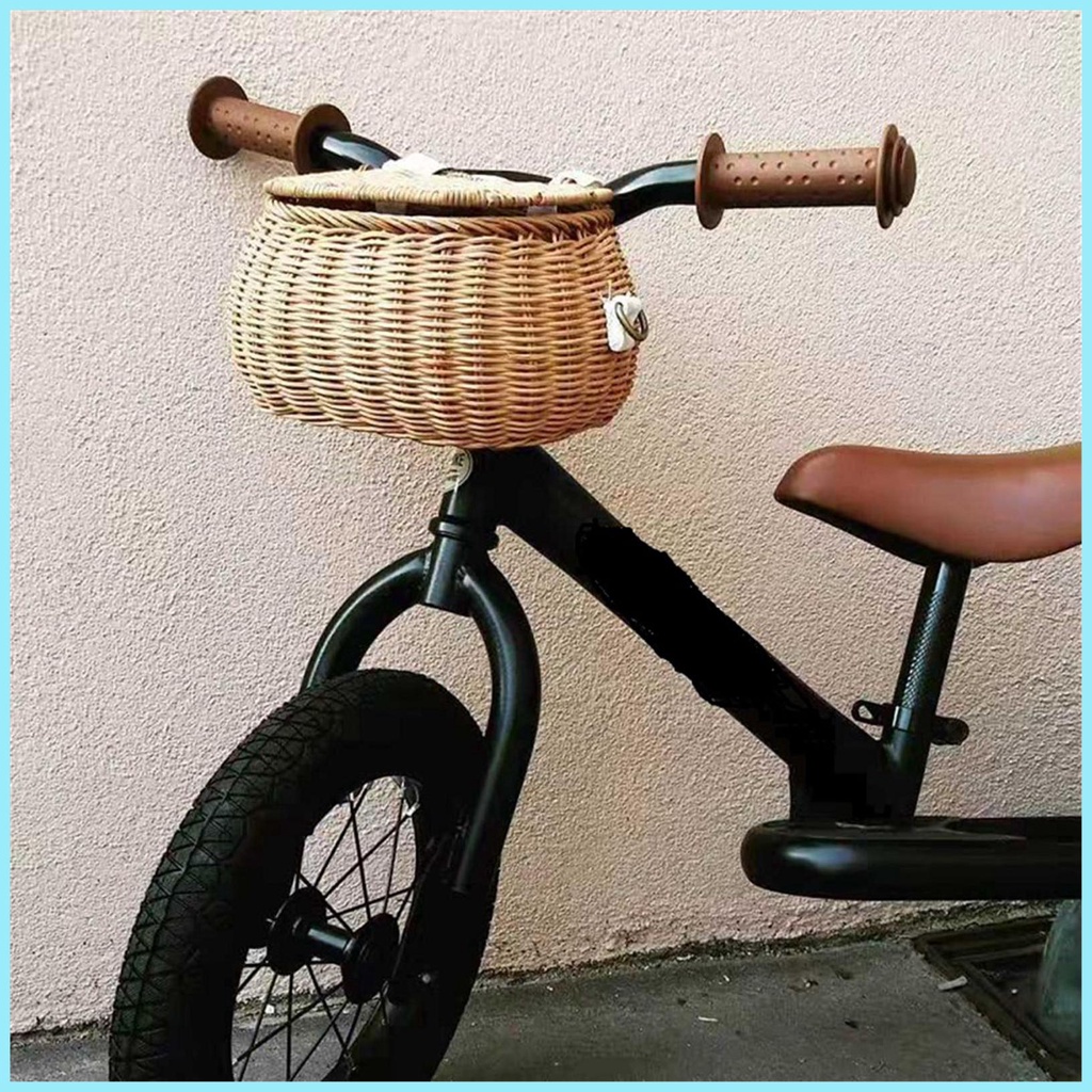 Giỏ Đan Mây Thủ Công Treo Sau Lưng Xe Đạp Trẻ Em