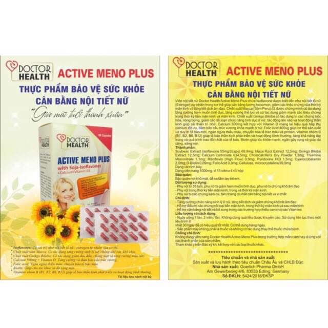 Viên bổ sung nội tiết tố nữ - Active Meno Plus 1000mg (Made in Đức)