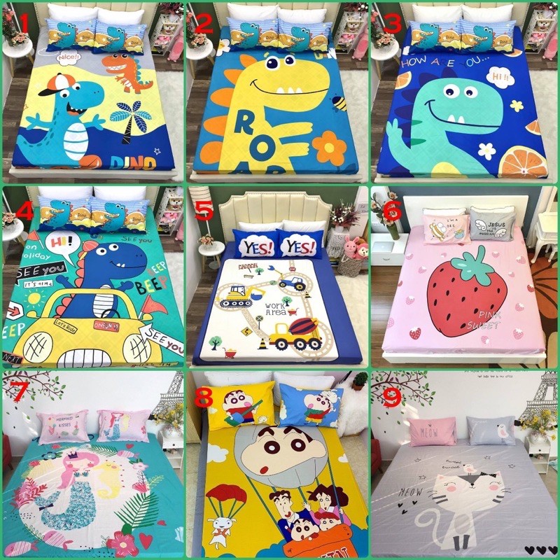 Ga gối Cotton 3D 100% cotton hình siêu cute cao cấp nhập khẩu