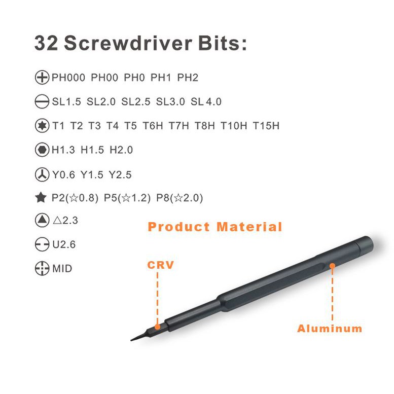 Bộ tua vít bỏ túi đa năng Pro.tools 63/33 chi tiết - Bộ tuốc nơ vít đa năng Pro.tools  63/33 chi tiết