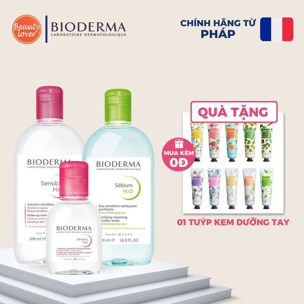 Nước tẩy trang Bioderma Sensibio H2O 500ml –Beauty Lover Tẩy Trang Bioderma Xanh, Bioderma Hồng