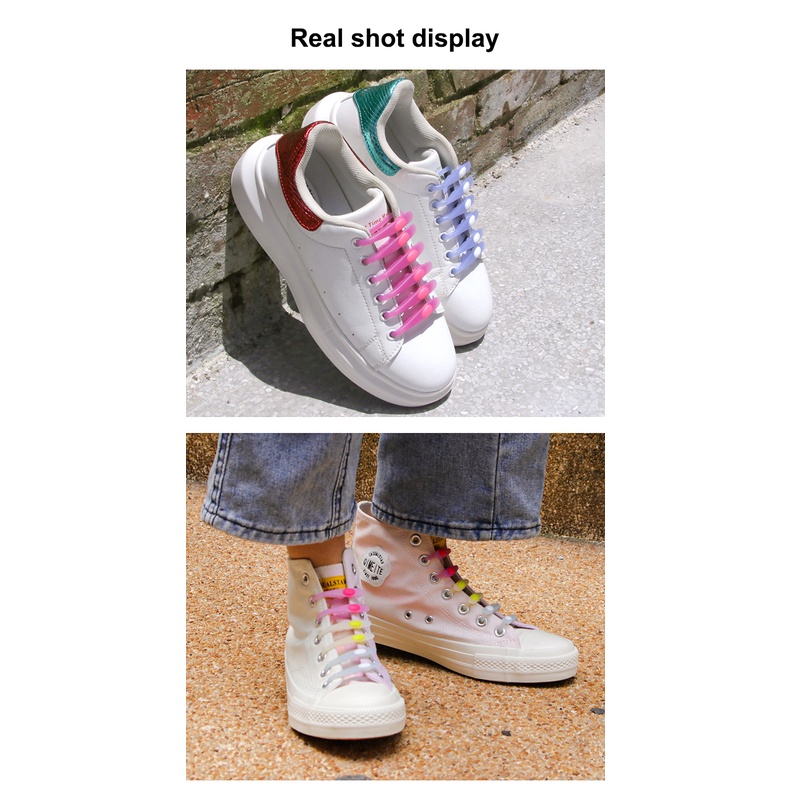 Set 14 Dây Giày Silicone Co Giãn Không Cần Buộc Dành Cho Nam Nữ