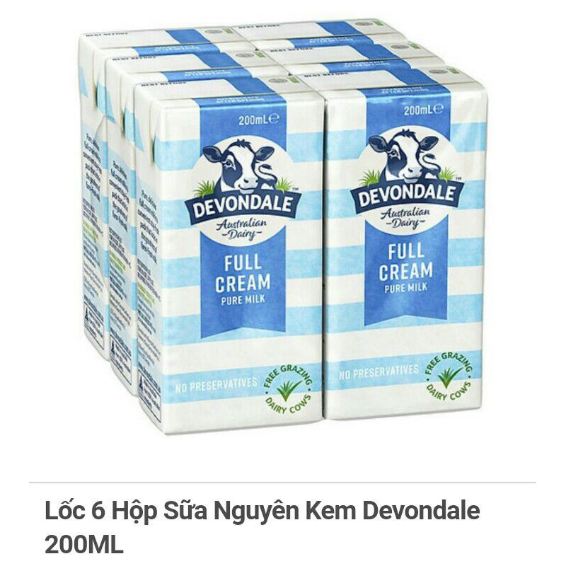 Lốc 6 Hộp Sữa Nguyên Kem Devondale 200ML