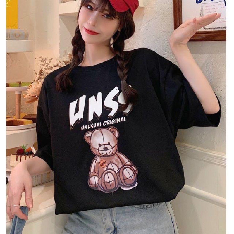 Áo Thun Unisex GẤU UNISS G490, Tay Lỡ Form Rộng