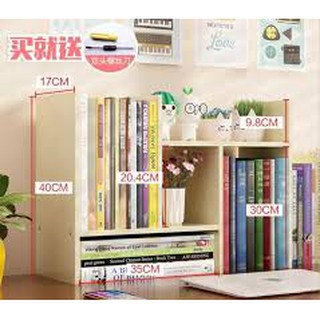 Kệ Sách Gỗ Mini Lắp Ghép Để Bàn Học