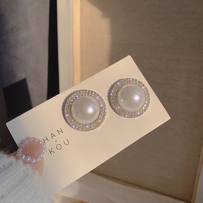 Bông Tai Bạc S925 Dáng Dài Đính Ngọc Trai Phối Tua Rua Kiểu Hàn Quốc Thời Trang Cho Nữ